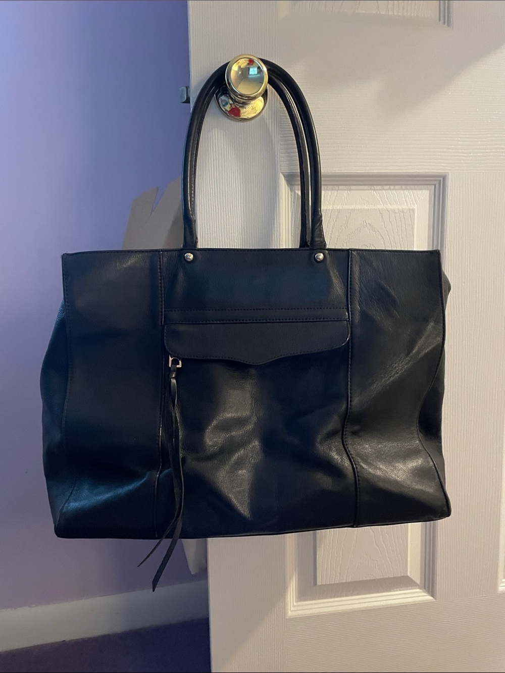 Rebecca Minkoff Classic Black Leather Tote Bag